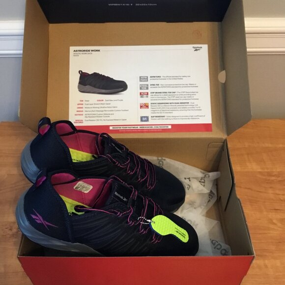 Reebok Astroride Women's Work Steel Toe Navy Blue Work Shoe Size 11M - Picture 3 of 7